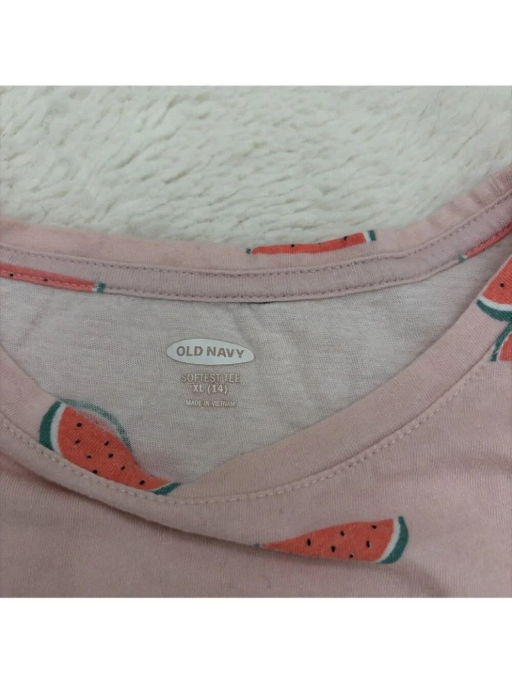 Old Navy Girls Softest Tee XL 14 Pink Watermelon